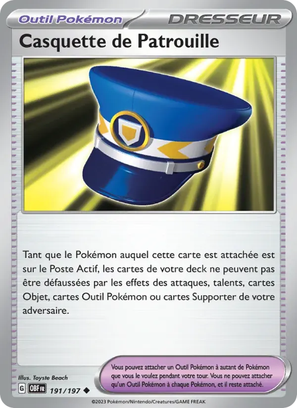 Casquette de Patrouille — Flammes Obsidiennes 191 French Pokémon card