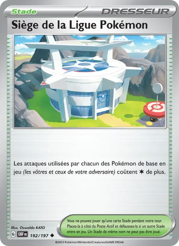 Siège de la Ligue Pokémon — Flammes Obsidiennes 192 French Pokémon card