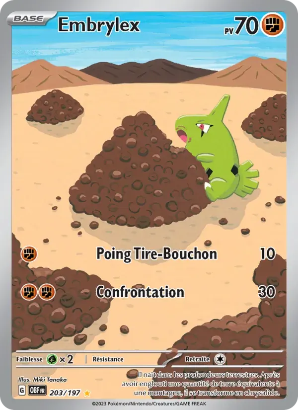 Embrylex — Flammes Obsidiennes 203 French Pokémon card