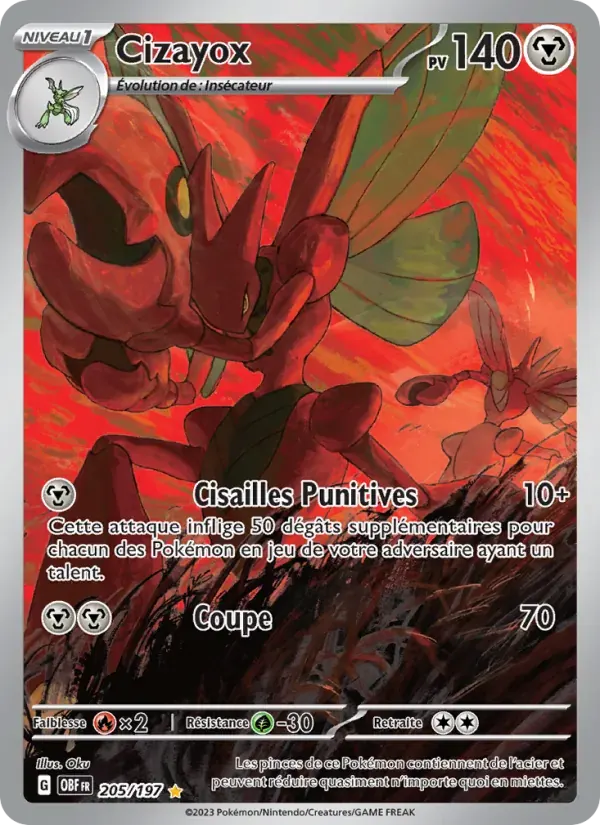 Cizayox — Flammes Obsidiennes 205 French Pokémon card