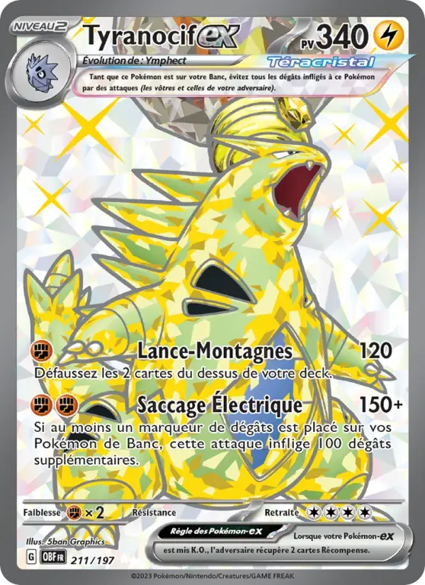 Tyranocif-ex — Flammes Obsidiennes 211 French Pokémon card