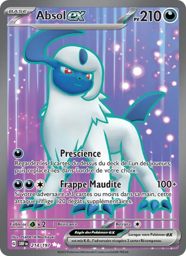 Absol-ex — Flammes Obsidiennes 214 French Pokémon card
