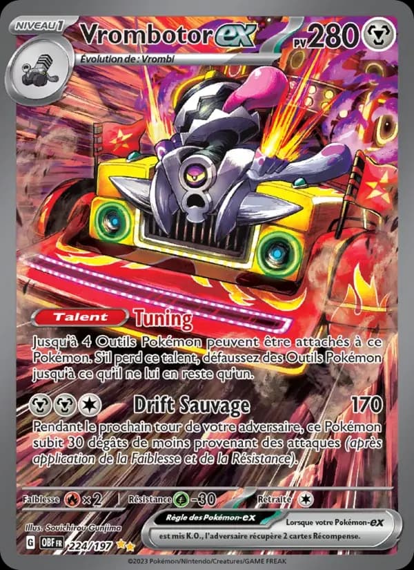 Vrombotor-ex — Flammes Obsidiennes 224 French Pokémon card