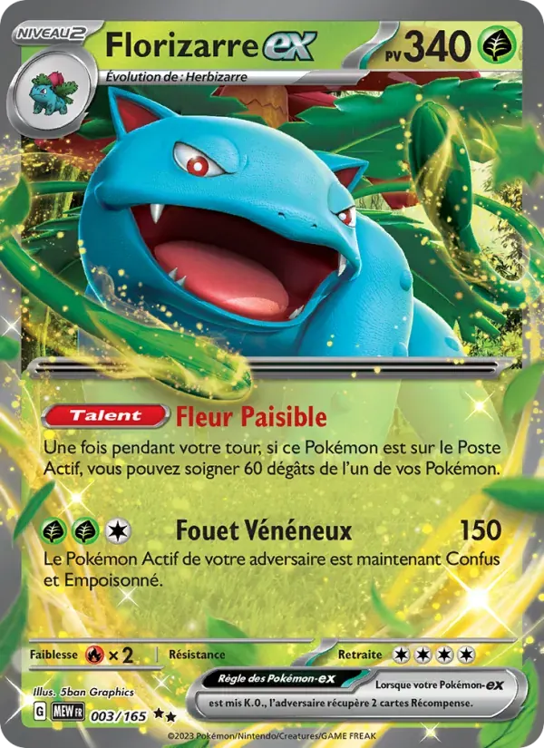 Florizarre-ex — 151 3 French Pokémon card
