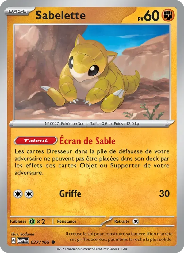 Sabelette — 151 27 French Pokémon card