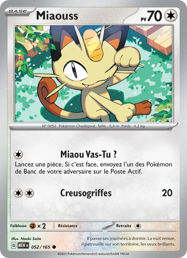 Miaouss — 151 52 French Pokémon card