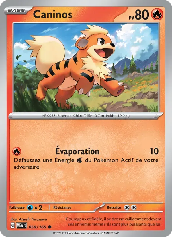 Caninos — 151 58 French Pokémon card