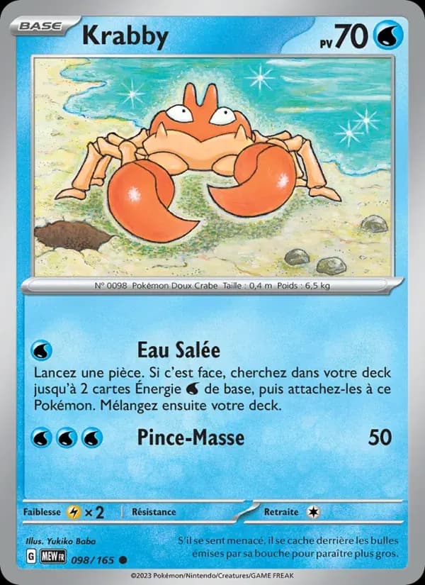 Krabby — 151 98 French Pokémon card