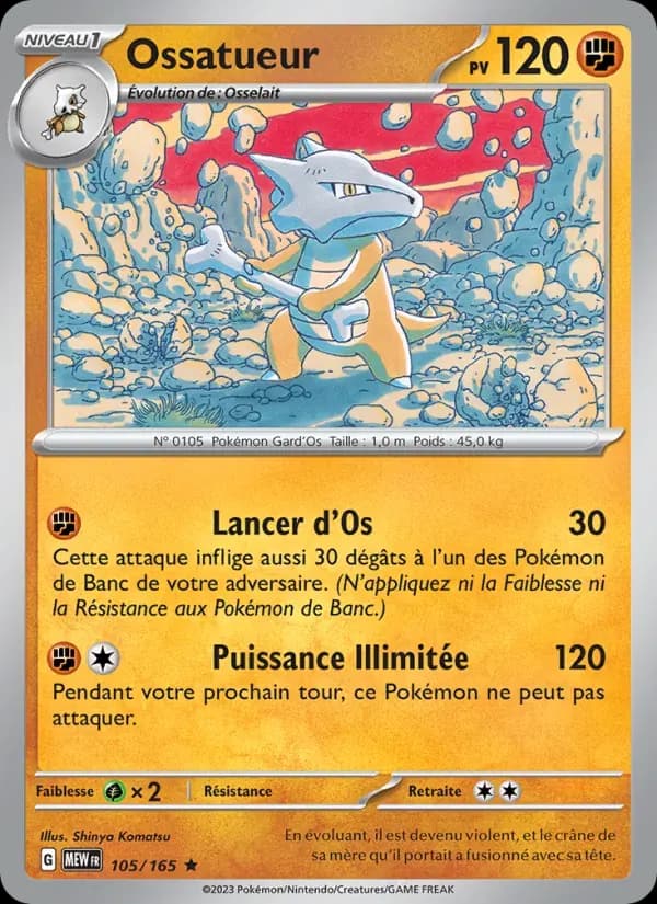Ossatueur — 151 105 French Pokémon card