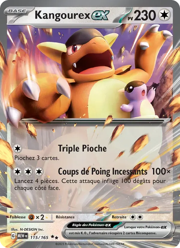 Kangourex-ex — 151 115 French Pokémon card