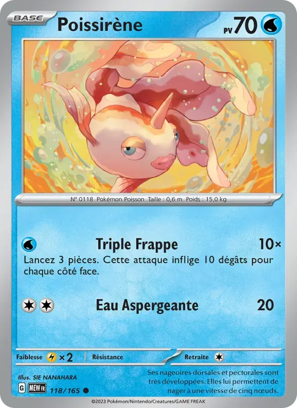 Poissirène — 151 118 French Pokémon card