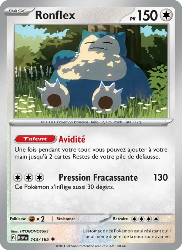Ronflex — 151 143 French Pokémon card