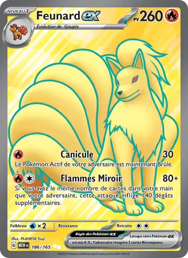 Feunard-ex — 151 186 French Pokémon card