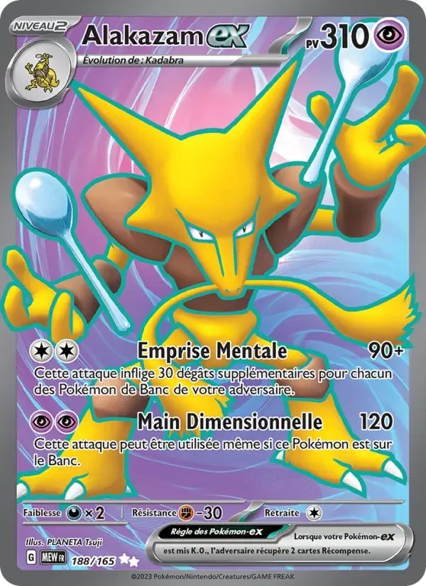 Alakazam-ex — 151 188 French Pokémon card