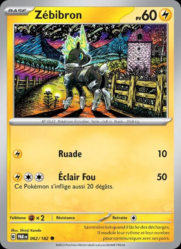 Zébibron — Faille Paradoxe 62 French Pokémon card