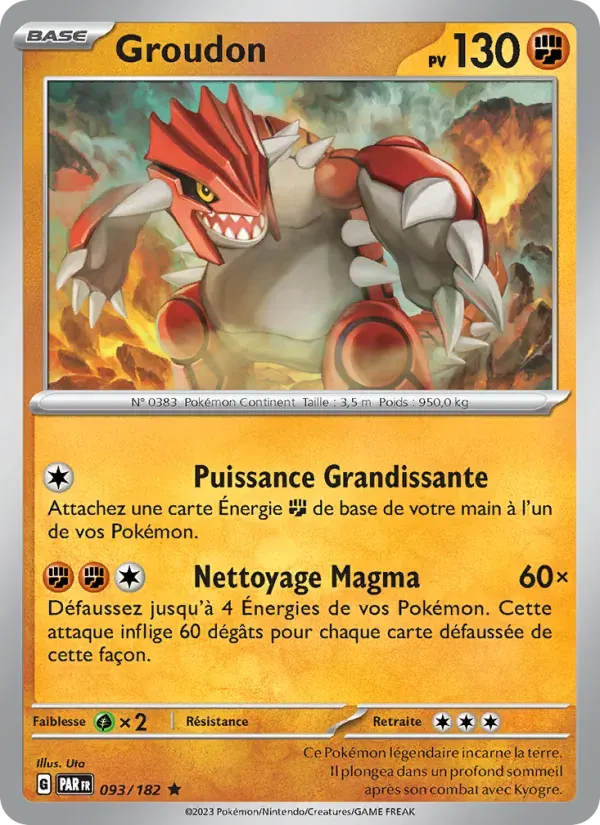 Groudon — Faille Paradoxe 93 French Pokémon card
