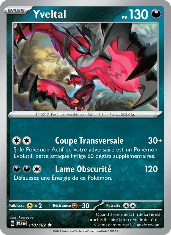 Yveltal — Faille Paradoxe 118 French Pokémon card