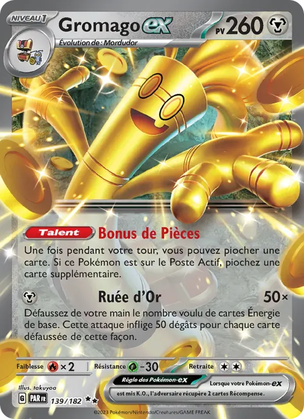 Gromago-ex — Faille Paradoxe 139 French Pokémon card