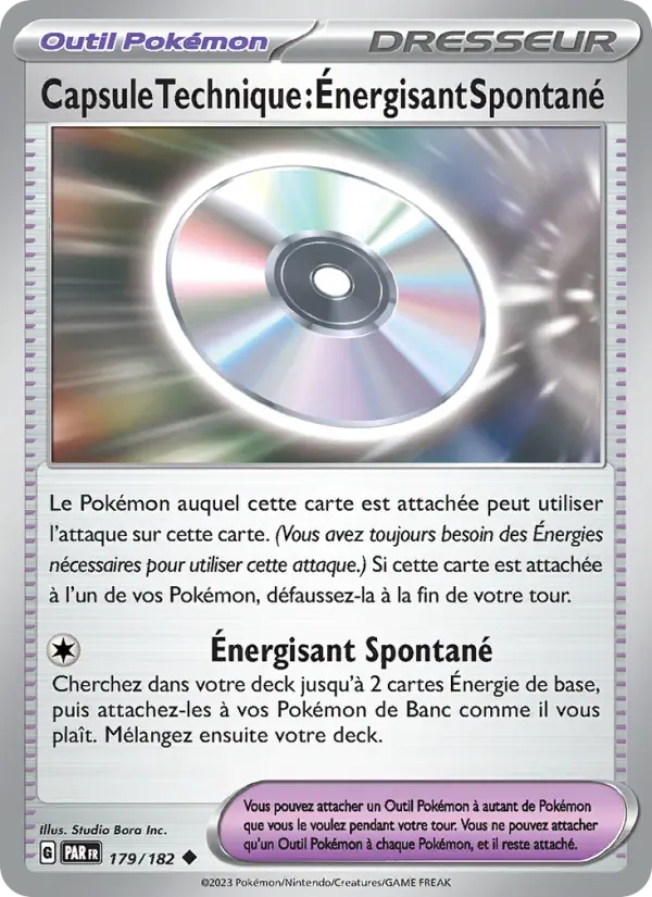 Capsule Technique : Énergisant Spontané — Faille Paradoxe 179 French Pokémon card