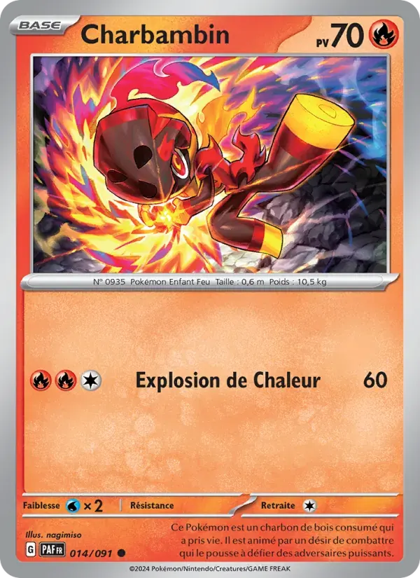 Charbambin — Destinées de Paldea 14 French Pokémon card