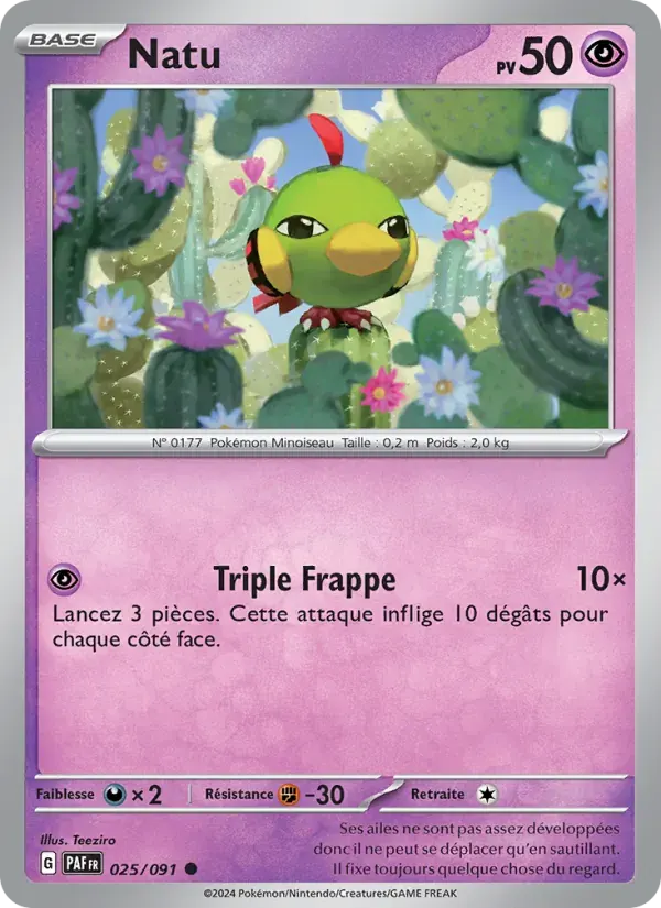Natu — Destinées de Paldea 25 French Pokémon card