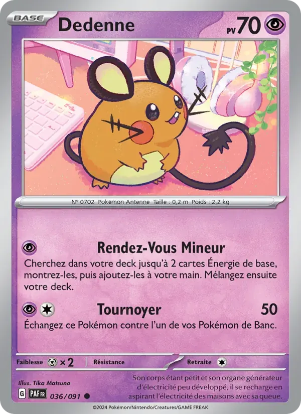 Dedenne — Destinées de Paldea 36 French Pokémon card