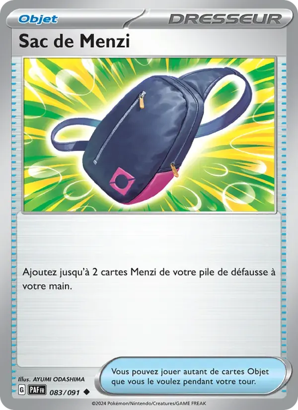 Sac de Menzi — Destinées de Paldea 83 French Pokémon card