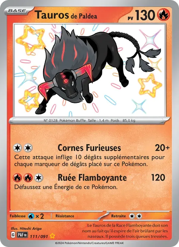 Tauros de Paldea — Destinées de Paldea 111 French Pokémon card