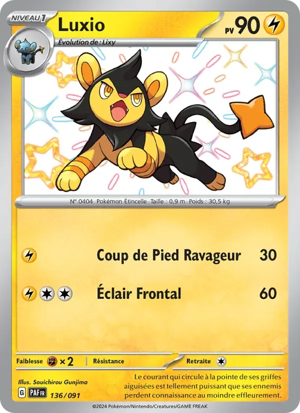 Luxio — Destinées de Paldea 136 French Pokémon card