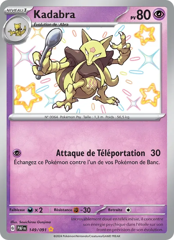 Kadabra — Destinées de Paldea 149 French Pokémon card