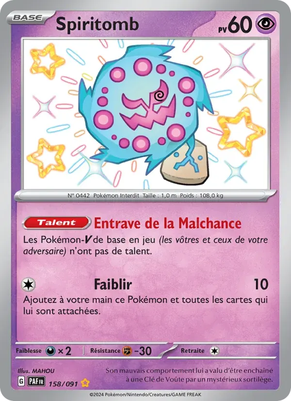 Spiritomb — Destinées de Paldea 158 French Pokémon card