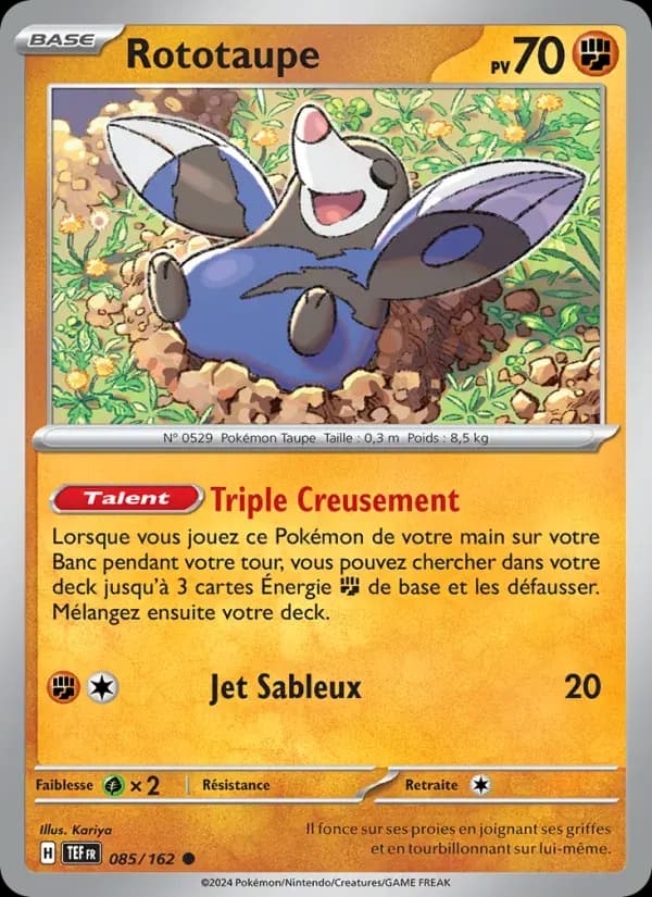Rototaupe — Forces Temporelles 85 French Pokémon card