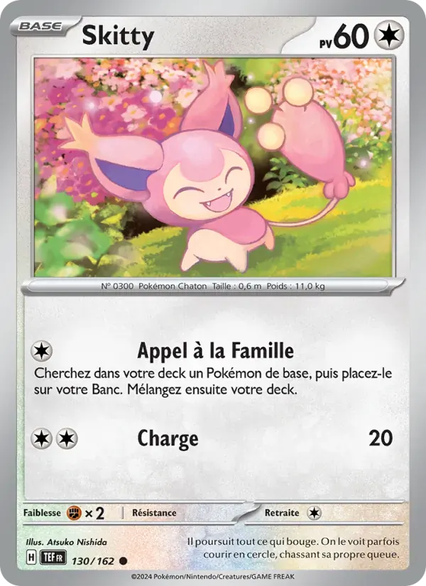 Skitty — Forces Temporelles 130 French Pokémon card