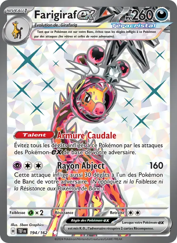 Farigiraf-ex — Forces Temporelles 194 French Pokémon card