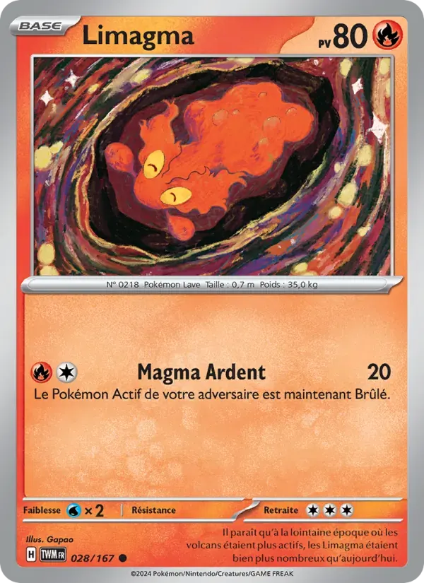 Limagma — Mascarade Crépusculaire 28 French Pokémon card