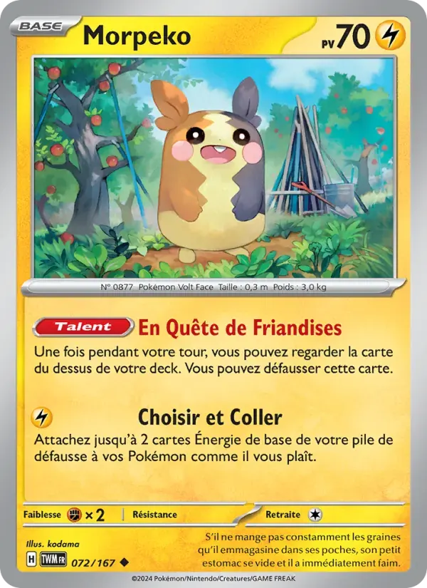 Morpeko — Mascarade Crépusculaire 72 French Pokémon card