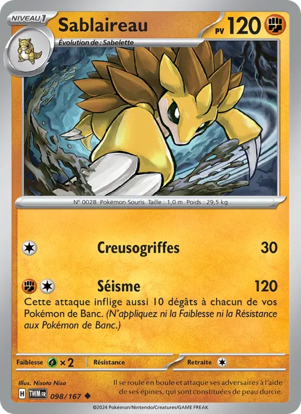 Sablaireau — Mascarade Crépusculaire 98 French Pokémon card