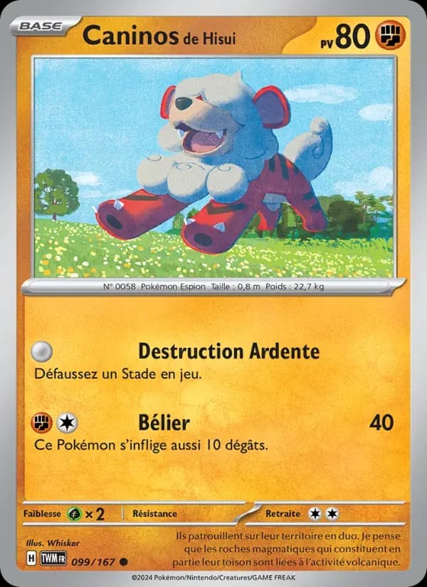 Caninos de Hisui — Mascarade Crépusculaire 99 French Pokémon card