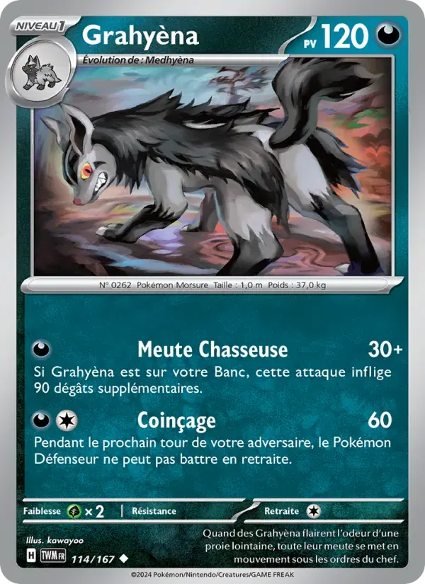 Grahyèna — Mascarade Crépusculaire 114 French Pokémon card