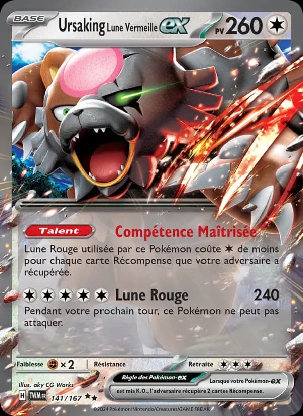 Ursaking Lune Vermeille-ex — Mascarade Crépusculaire 141 French Pokémon card