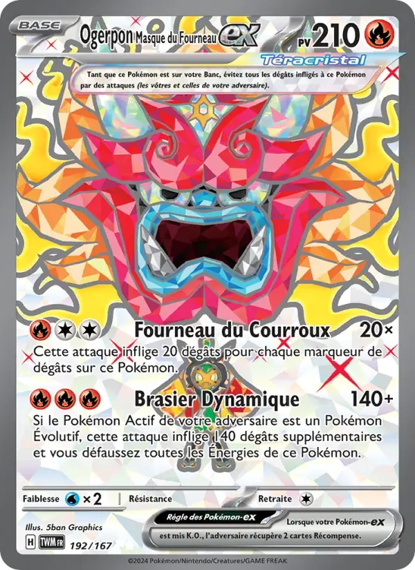 Ogerpon Masque du Fourneau-ex — Mascarade Crépusculaire 192 French Pokémon card