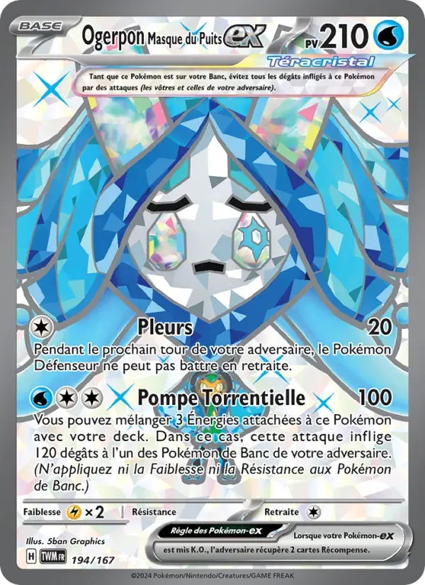 Ogerpon Masque du Puits-ex — Mascarade Crépusculaire 194 French Pokémon card