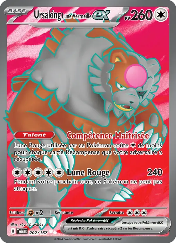 Ursaking Lune Vermeille-ex — Mascarade Crépusculaire 202 French Pokémon card