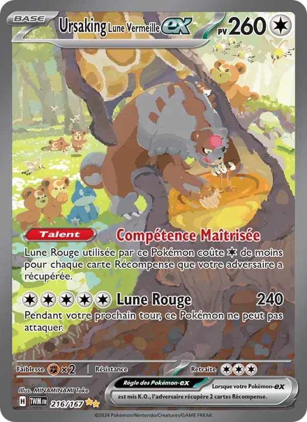 Ursaking Lune Vermeille-ex — Mascarade Crépusculaire 216 French Pokémon card