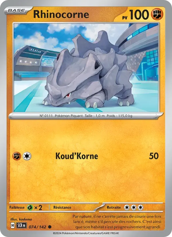 Rhinocorne — Couronne Stellaire 74 French Pokémon card