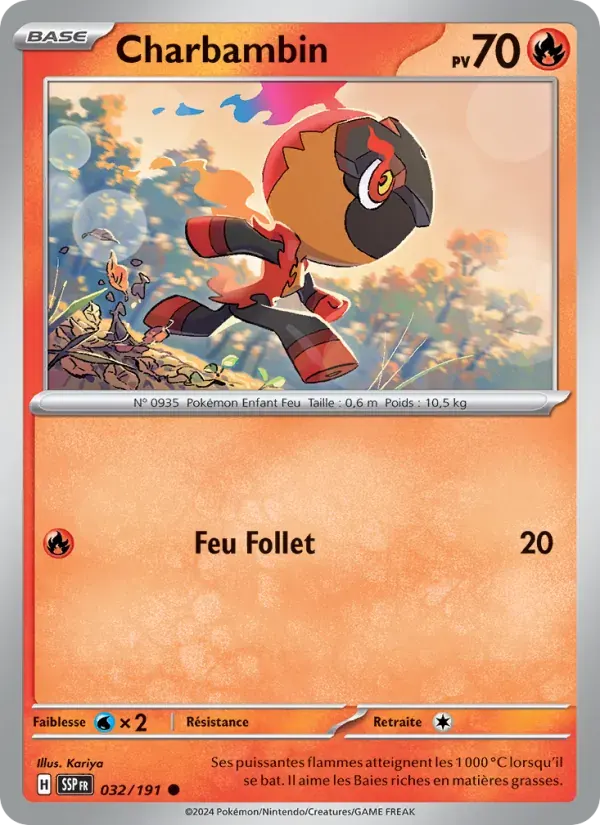 Charbambin — Étincelles Déferlantes 32 French Pokémon card