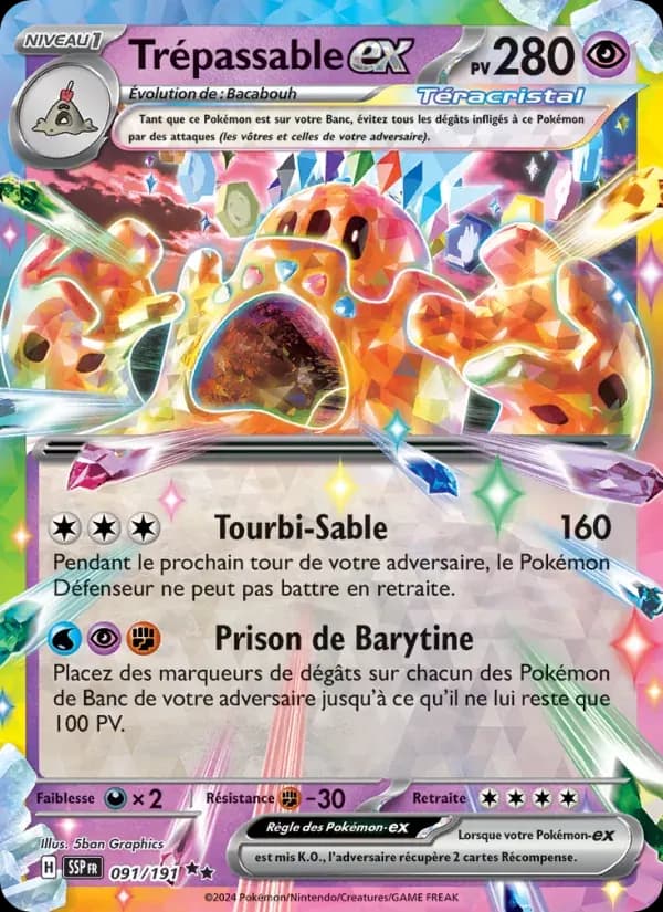 Trépassable-ex — Étincelles Déferlantes 91 French Pokémon card