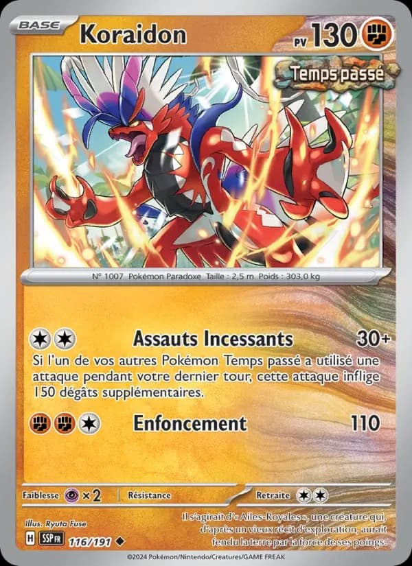 Koraidon — Étincelles Déferlantes 116 French Pokémon card