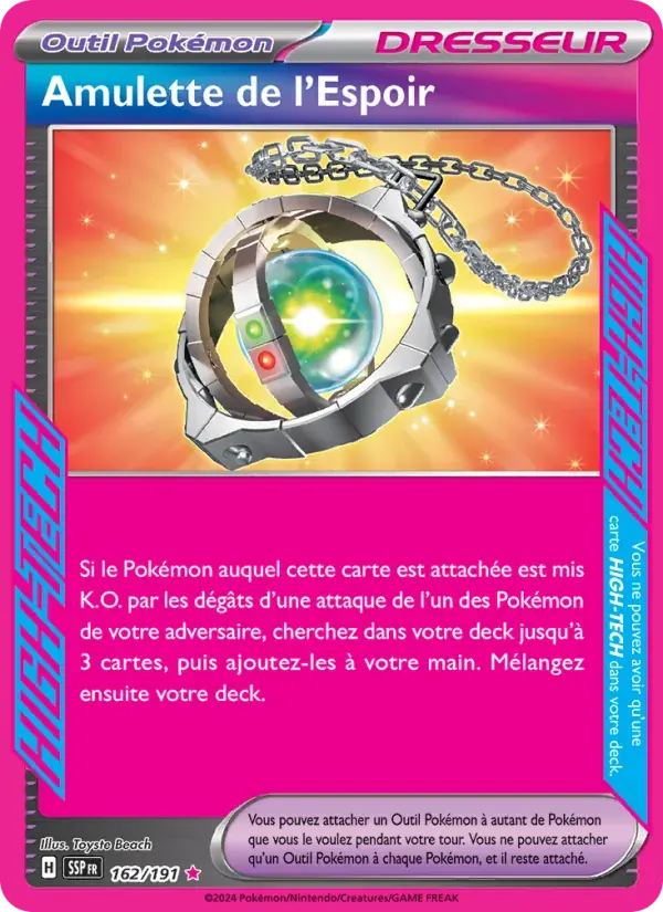 Amulette de l'Espoir — Étincelles Déferlantes 162 French Pokémon card