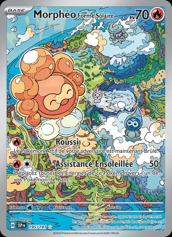 Morphéo Forme Solaire — Étincelles Déferlantes 195 French Pokémon card